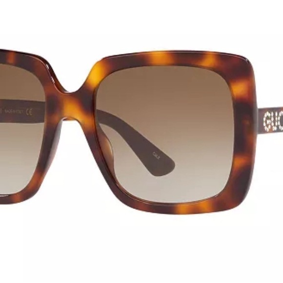 New☆ Gucci 0418S 54mm Oversize Square Sunglasses - Brown - Picture 12 of 12